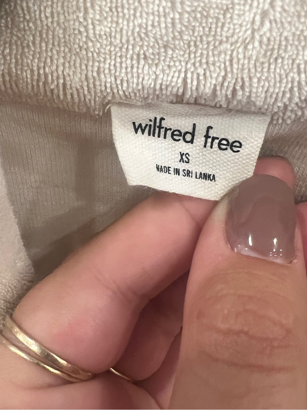 WILFRED | Cream Button-Front Terry Knit Shirt Dress - Picture 5 of 5